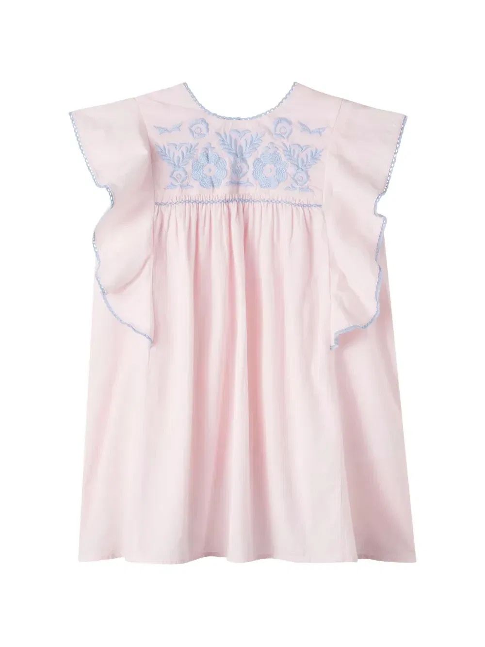 Платье с вышивкой и оборками Louise Misha Kids, розовый