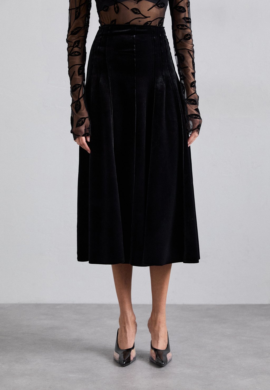 

Юбка А-силуэта GRACE SKIRT - Pleated skirt Norma Kamali, черный