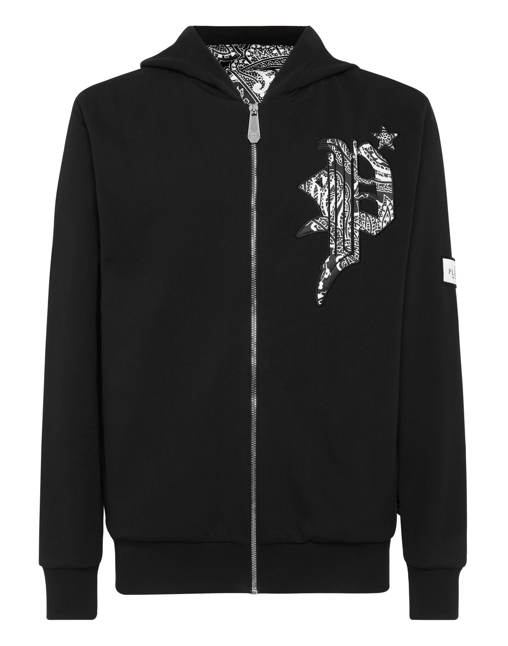 

Атласная толстовка с капюшоном Paisley Gothic Plein PHILIPP PLEIN, черный/белый