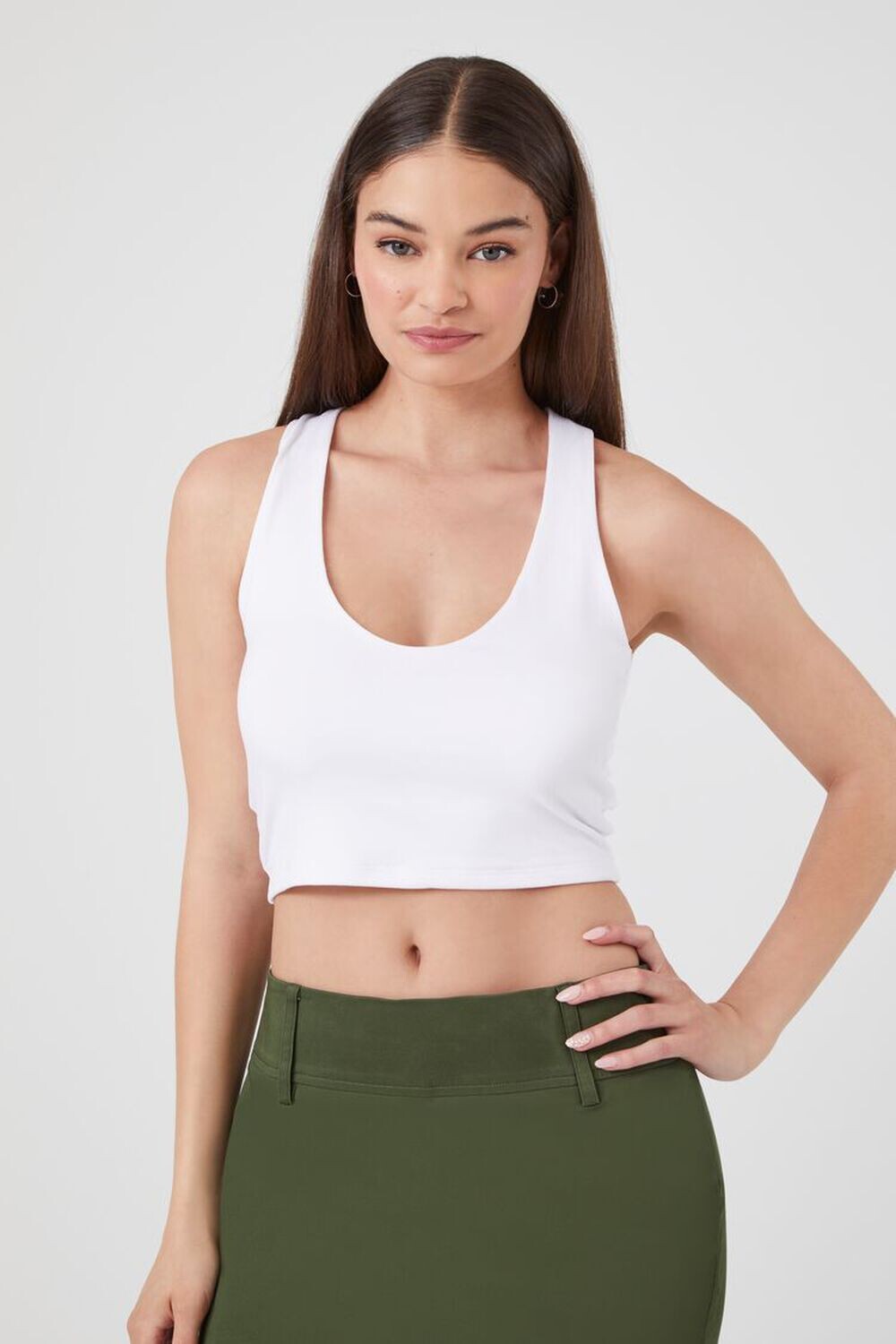 

Укороченная майка с перекрещиванием Forever 21, белый
