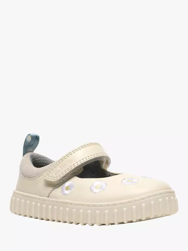 Детские туфли-мэри-джейн Cove Flower T, кремовые Clarks — фото 4