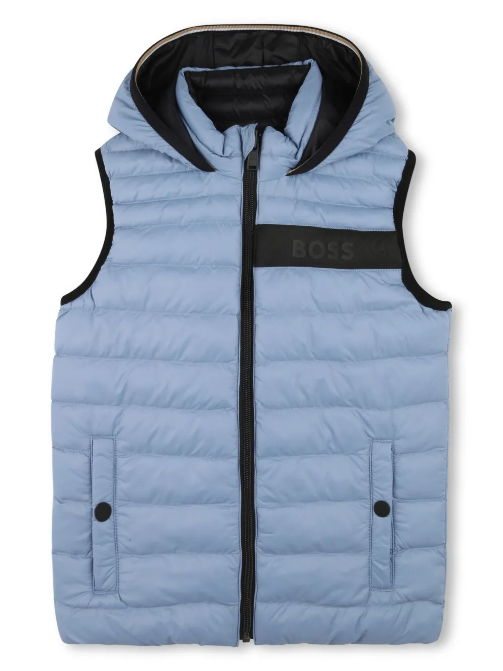 

Двусторонний дутый жилет BOSS Kidswear, серый