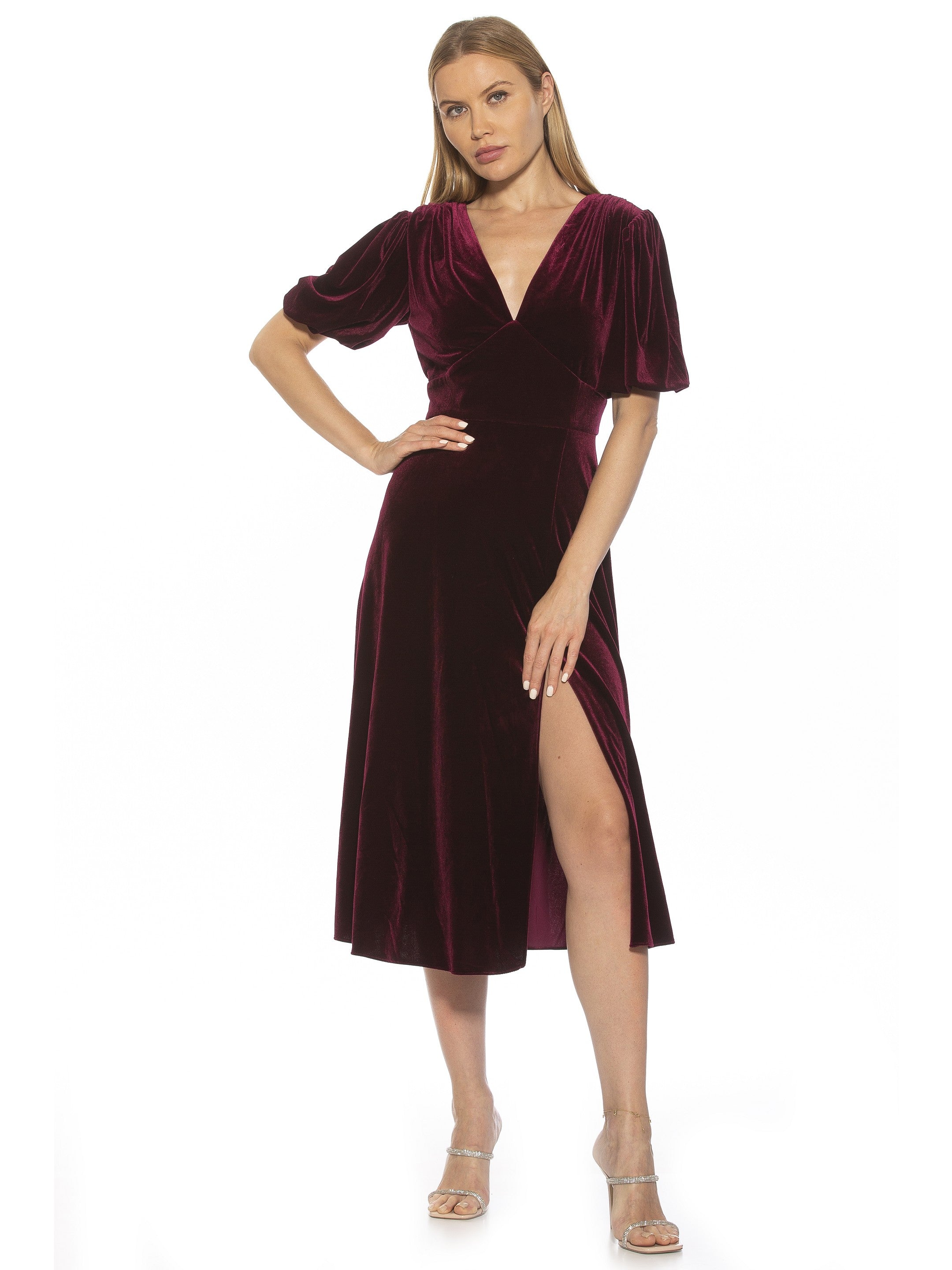 

Платье миди Nola Velvet ALEXIA ADMOR, цвет burgundy