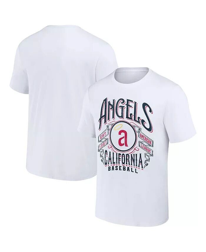 

Мужская футболка Darius Rucker Collection by White California Angels Cooperstown Collection с эффектом потертости в стиле рок Fanatics