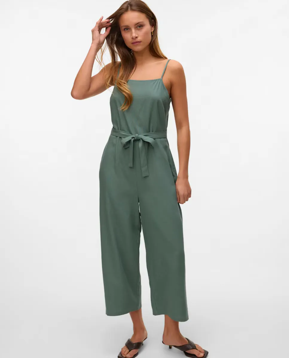 

Женский льняной комбинезон миди Vero Moda, темно-зеленый