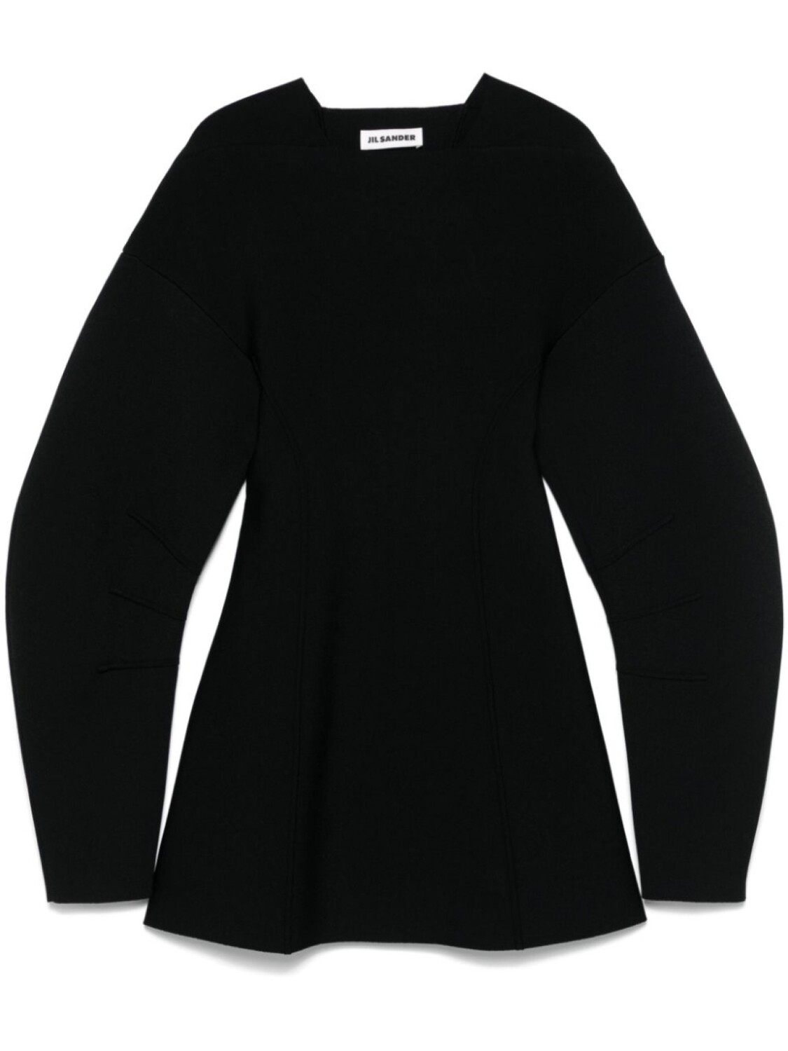

Свитер с кантом Jil Sander, черный