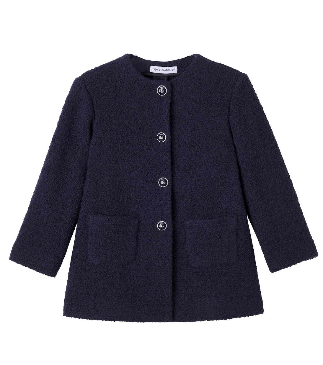 

Шерстяной пальто-букле Dolce&Gabbana Kids, Blu Scuro