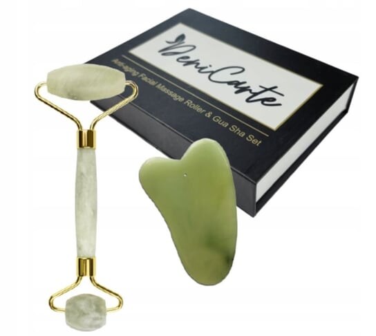 

Роликовый массажер для лица Jade + коробка Гуа Ша Deni Carte