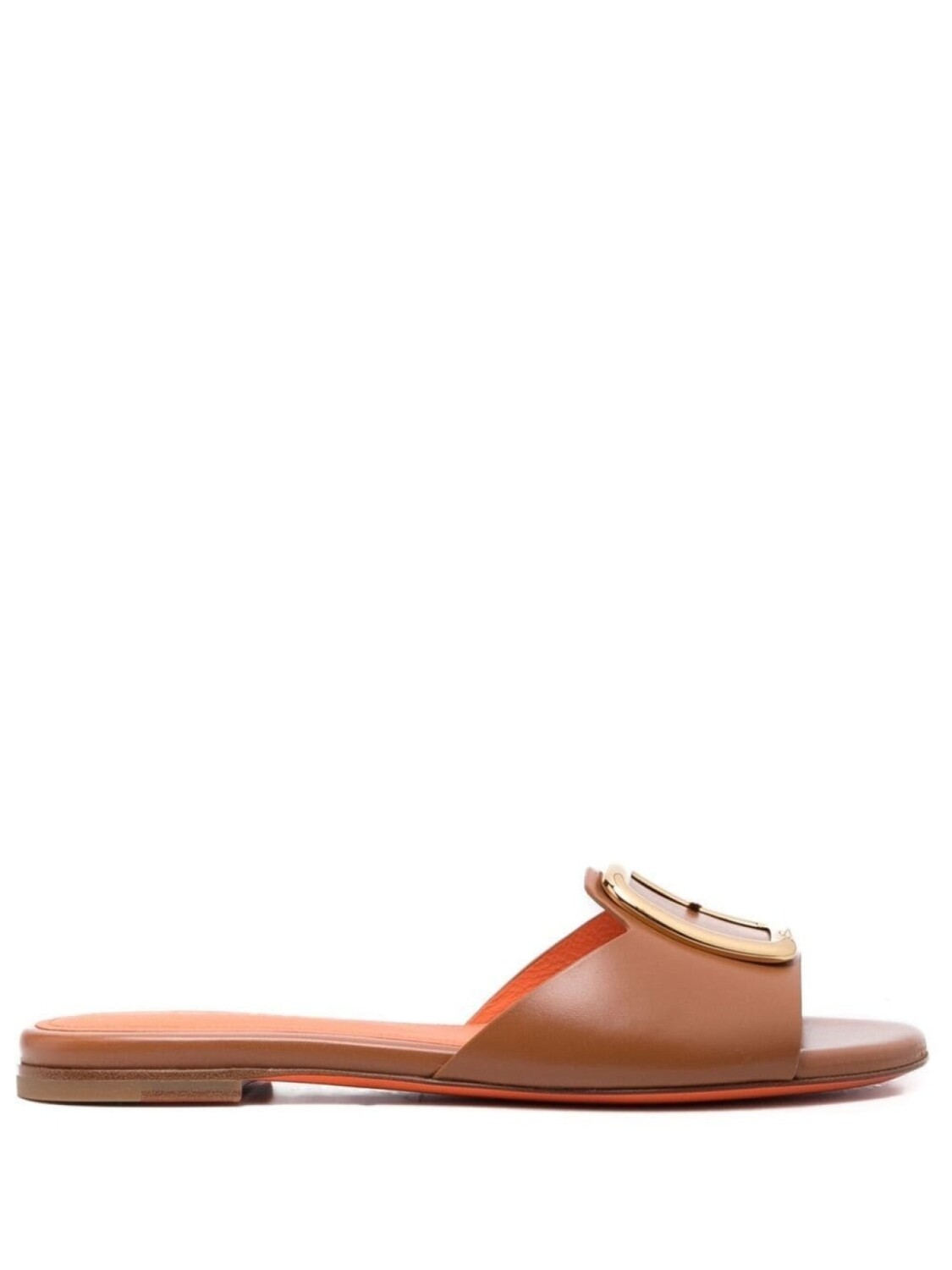 Santoni мюли с пряжкой, коричневый