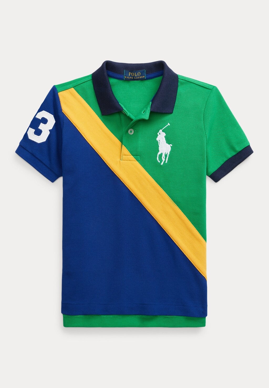 

Рубашка поло BIG PONY COTTON MESH POLO SHIRT Ralph Lauren, синий/зеленый