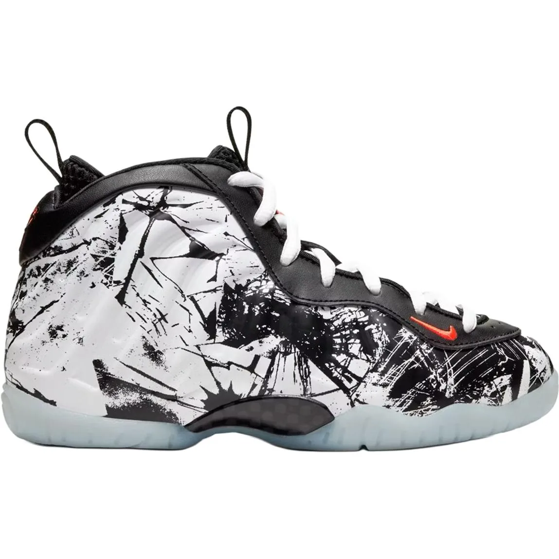 Nike Кроссовки баскетбольные Foamposite One высокие черно-белые детские — фото 3
