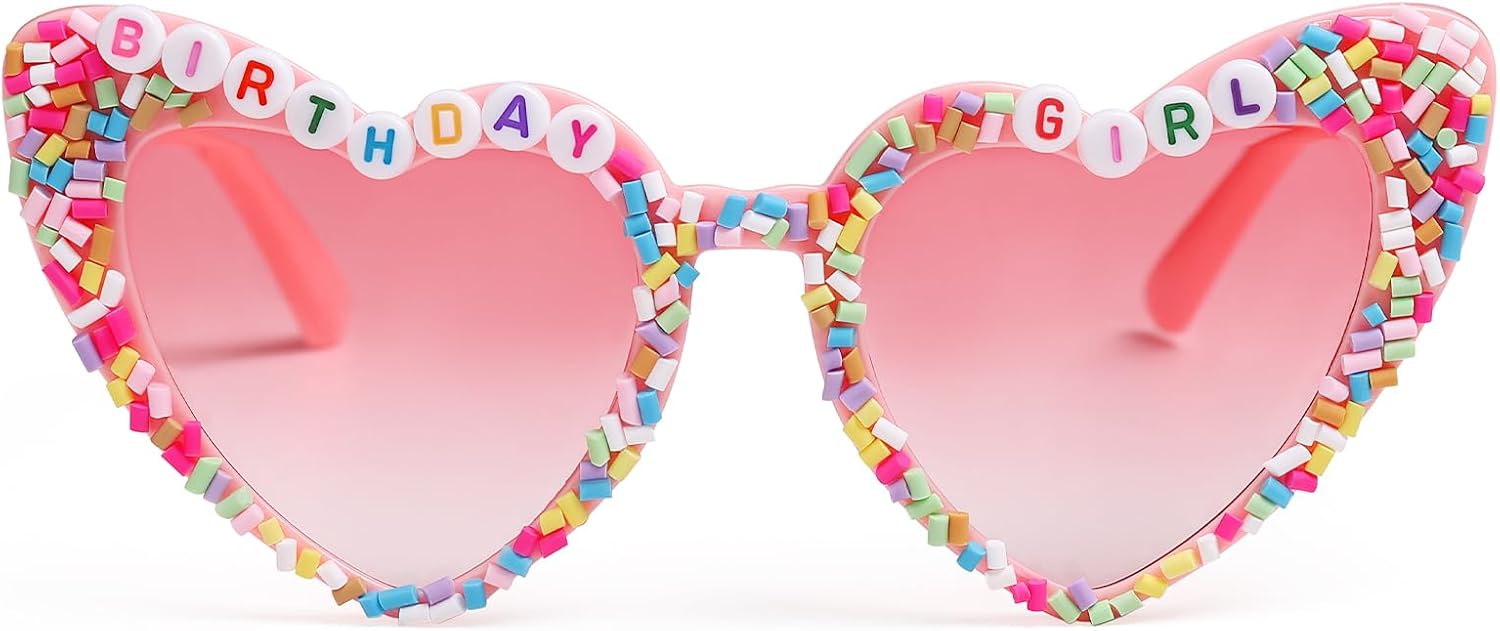 

Очки Etercycle на день рождения, розовые солнцезащитные очки с сердечками для именинницы, модные солнцезащитные очки для девочек, подарок на праздник, розовые украшения для вечеринки в честь дня рождения, Pink Girl