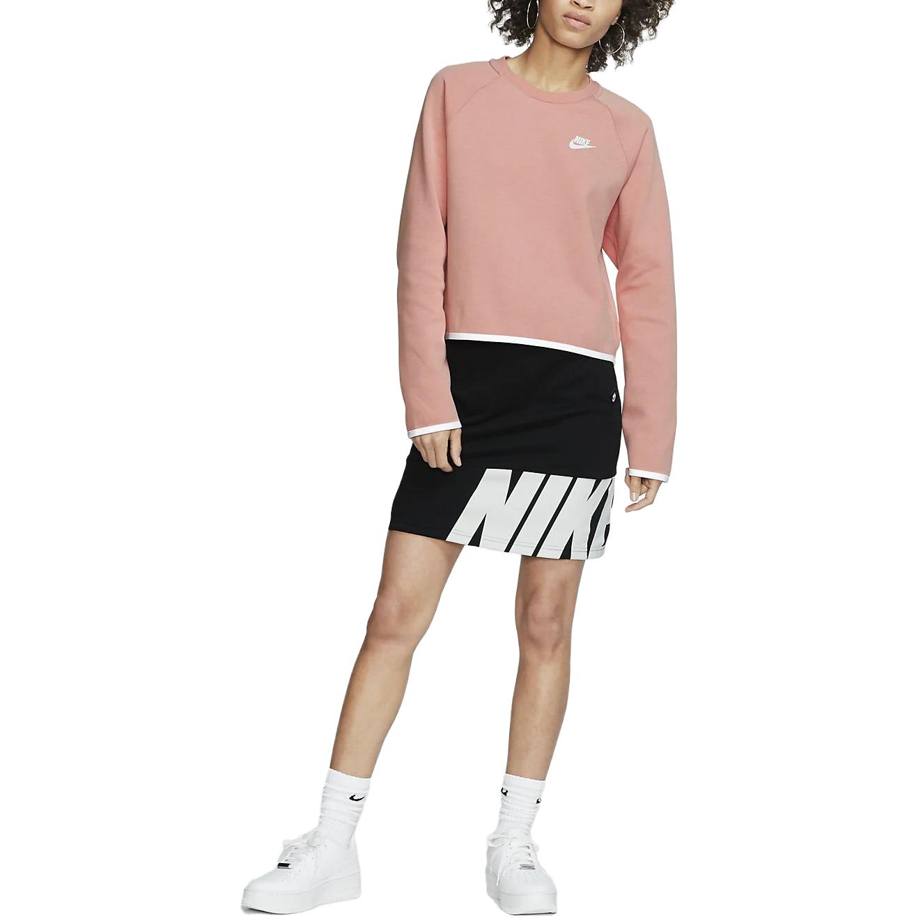Куртка (WMNS) AS W Nike Sportswear TCH FLC Crew PINK QUARTZ — фото 4