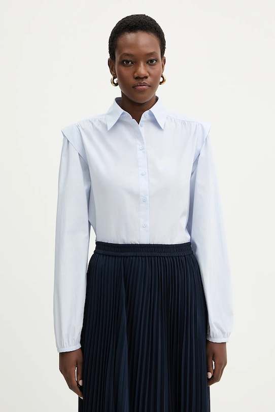 

Хлопковая рубашка c bosally BOSS Orange, синий