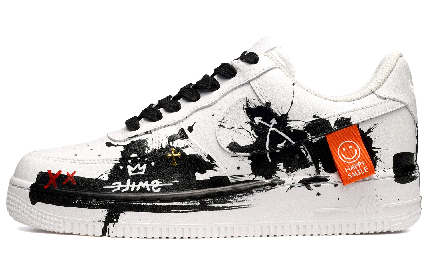 

Кроссовки Nike Air Force 1 Skateboard Shoes Women's Low-Top Black White, Черный, Кроссовки Nike Air Force 1 Skateboard Shoes Women's Low-Top Black White