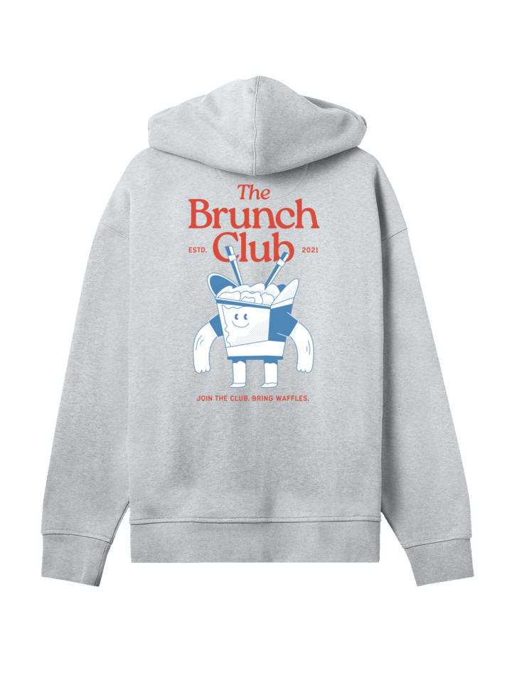 

Толстовка с капюшоном The Brunch Club в сером меланжевом цвете F4NT4STIC