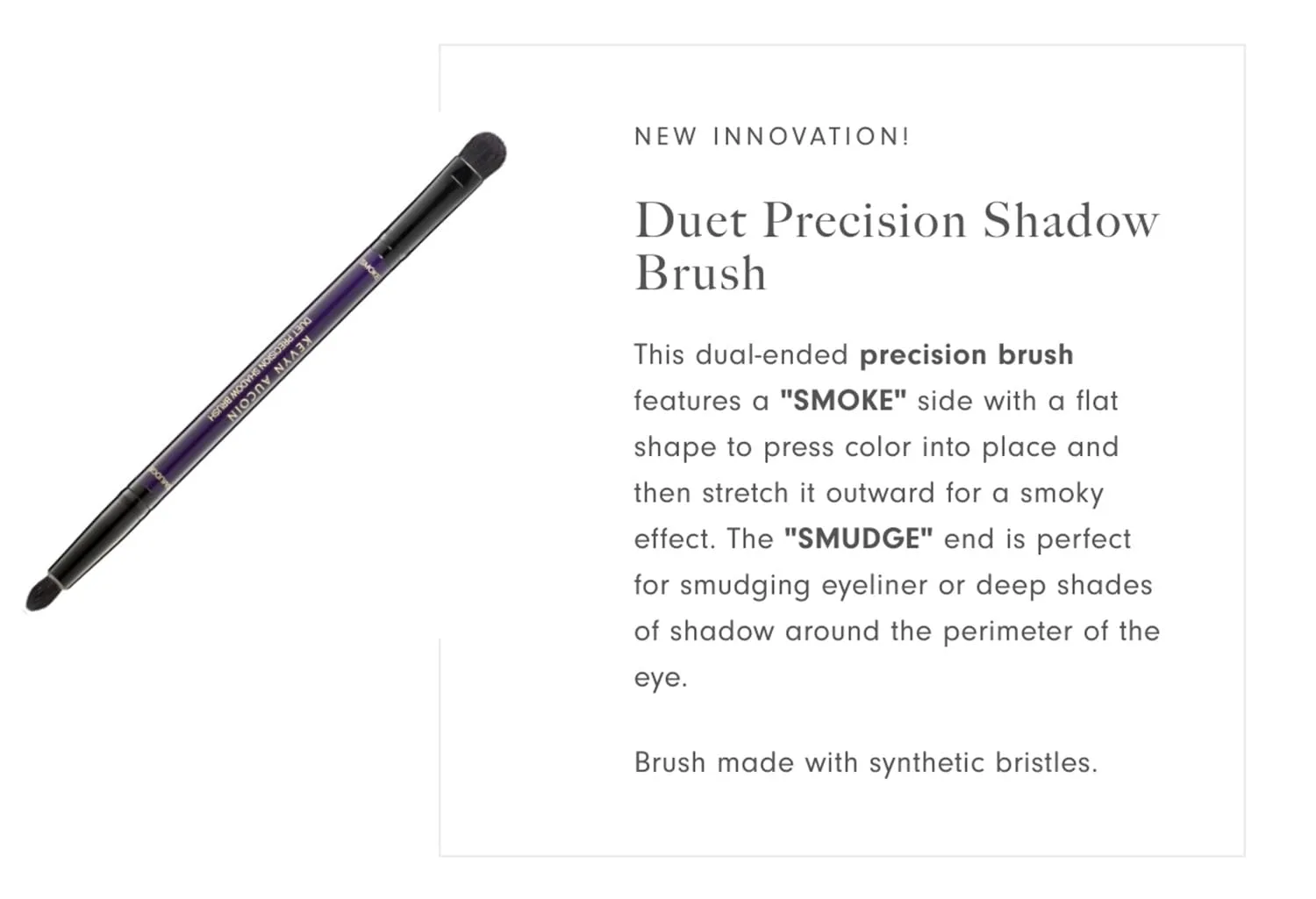 Kevyn Aucoin Duet Precision Shadow Brush: двойная кисть для точной растушевки теней и создания дымчатого макияжа, No Color — фото 2