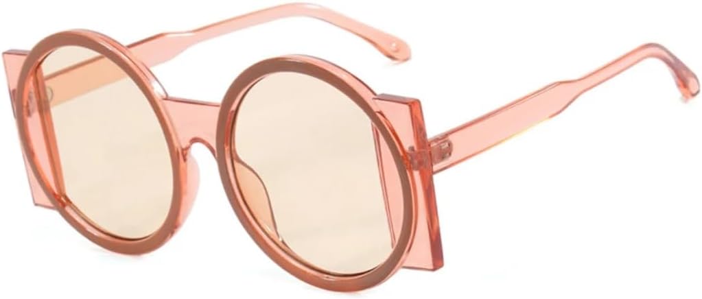 

Модные большие круглые солнцезащитные очки для женщин, контрастные цветовые оттенки, защита от УФ-излучения UV400, ретро, ​​уникальные, модные для мужчин VVTWSSW, Champagne Tea