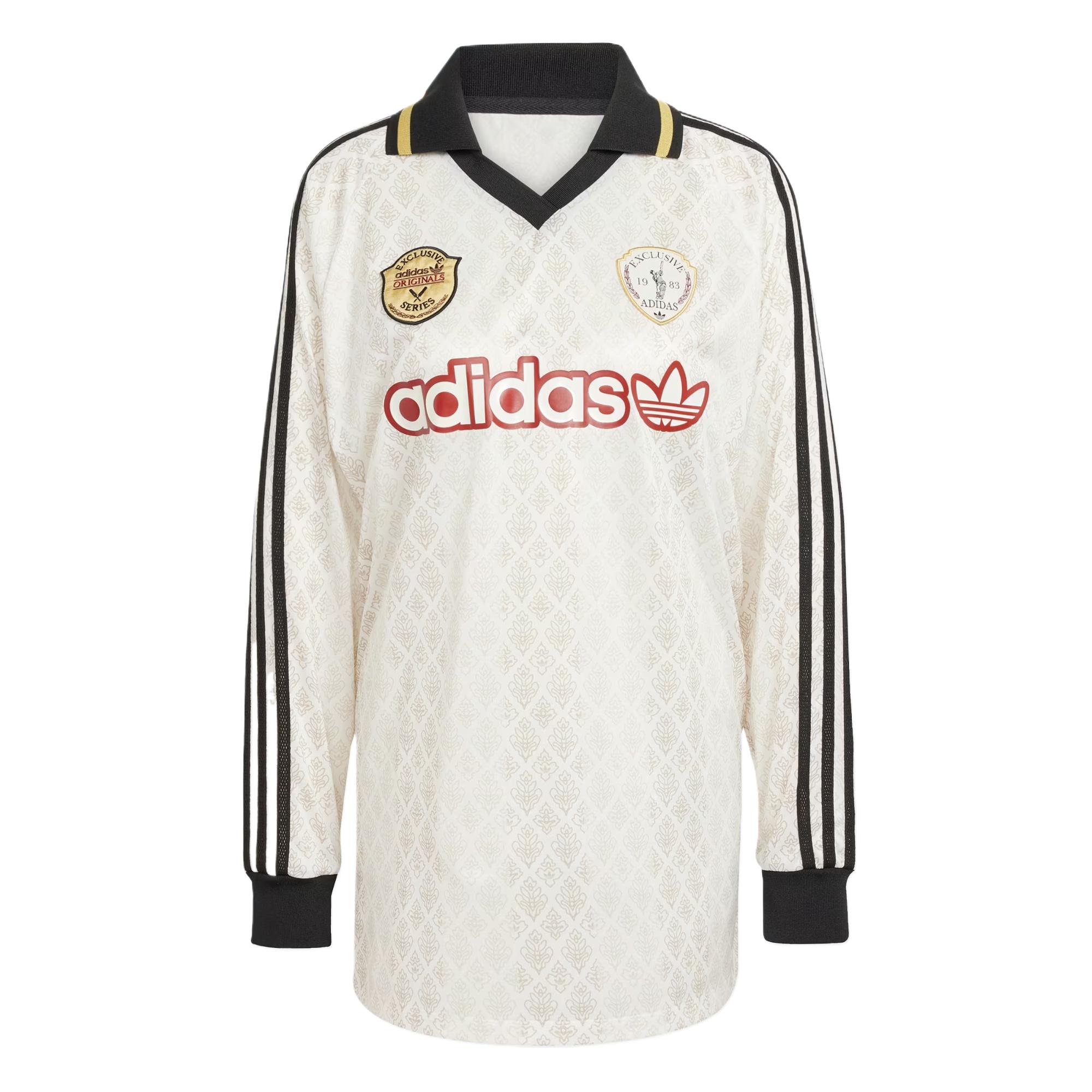 

Ретро спортивная футболка с длинным рукавом в стиле Cricket Adidas Originals, Ecru