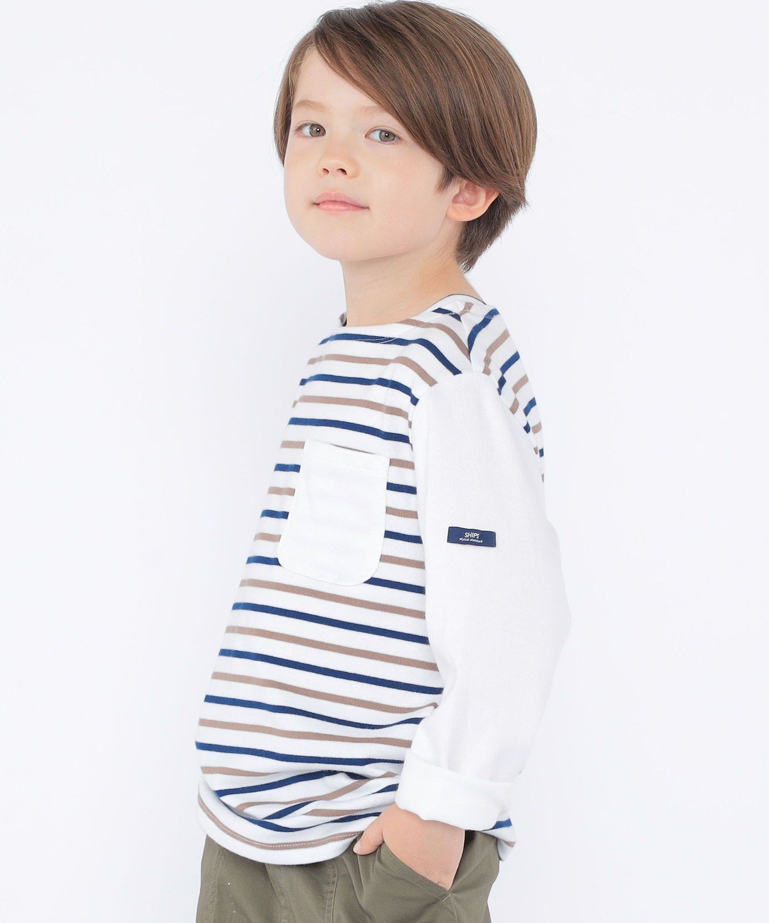 Детская футболка с длинным рукавом "Crazy Border": 100-130 см SHIPS KIDS, Off white — фото 4