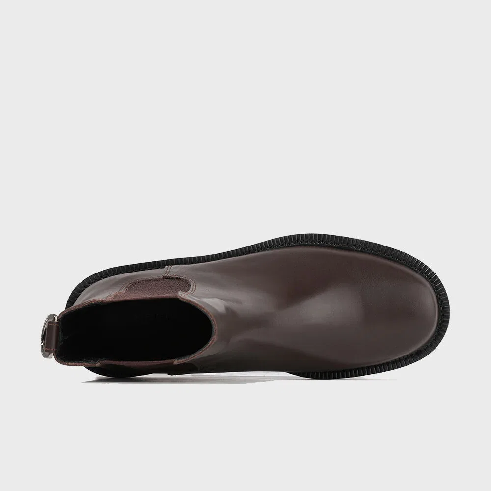 Мужские челси с плоским круглым носком и подошвой Vibram, коричневые, от Firenze.A — фото 4