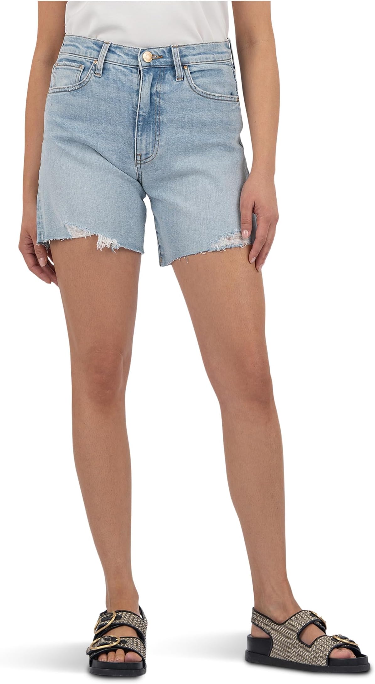 

Шорты KUT from the Kloth Hailey High-Rise Shorts with Raw Hem, цвет Openness
