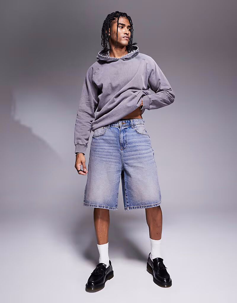 

Удлиненные джинсовые шорты ASOS DESIGN темно-синего цвета с оттенком