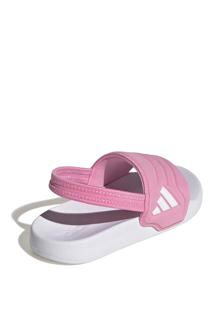 Шлепанцы детские, Adilette Estrap 2.0, Adidas, белый/розовый — фото 2