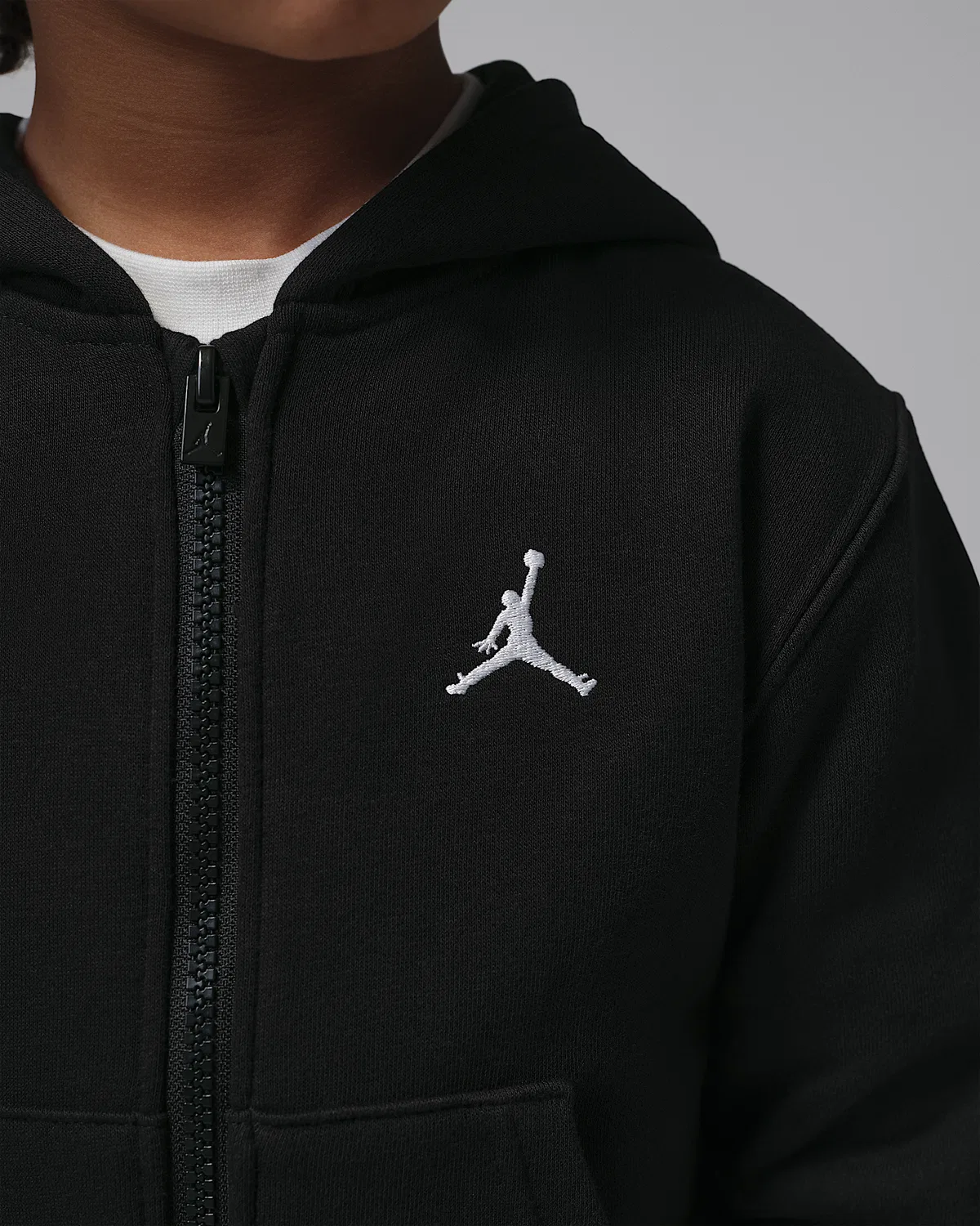 Детская флисовая кофта Jordan Brooklyn Fleece на молнии, Black — фото 4