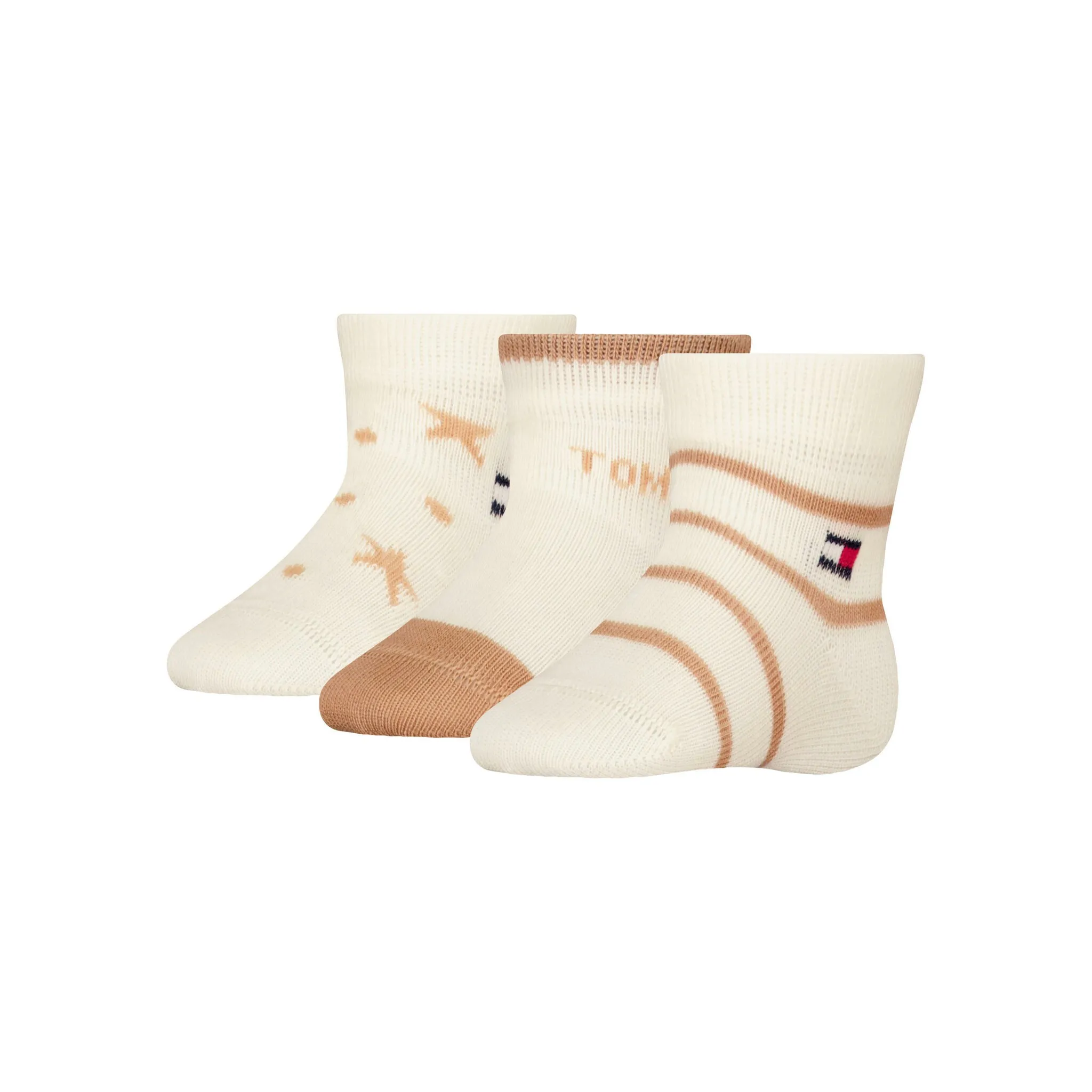 

Носки Tommy Hilfiger «TH BABY SOCK 3P NEWBORN GIFTBOX», (3 шт. в упаковке), с плоским мыском, цвет classic khaki