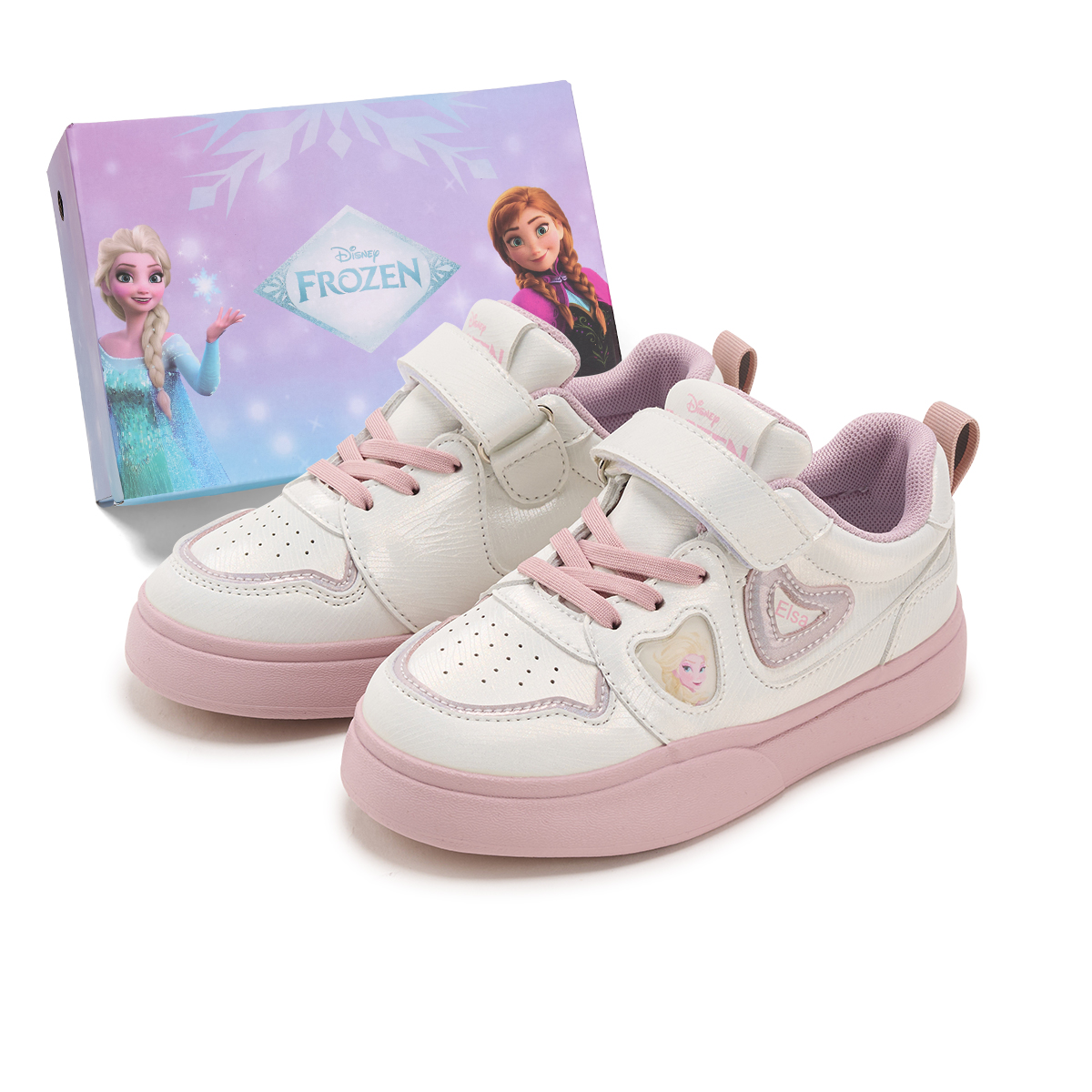 

Детские кроссовки для скейтбординга серии Frozen с нескользящей подошвой, амортизацией и защитой от ударов, износостойкие Disney, белый/розовый