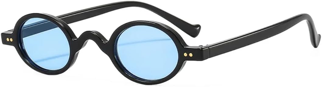 

Винтажные модные круглые солнцезащитные очки для женщин и мужчин, роскошные дизайнерские популярные солнцезащитные очки в стиле панк с маленькой оправой SZVVBKK, Black Blue