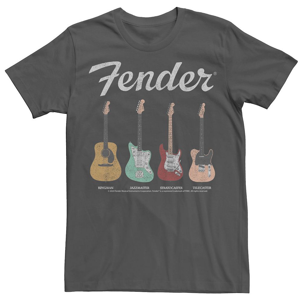 

Мужская футболка с плакатом и гитарой Fender Licensed Character, цвет Charcoal