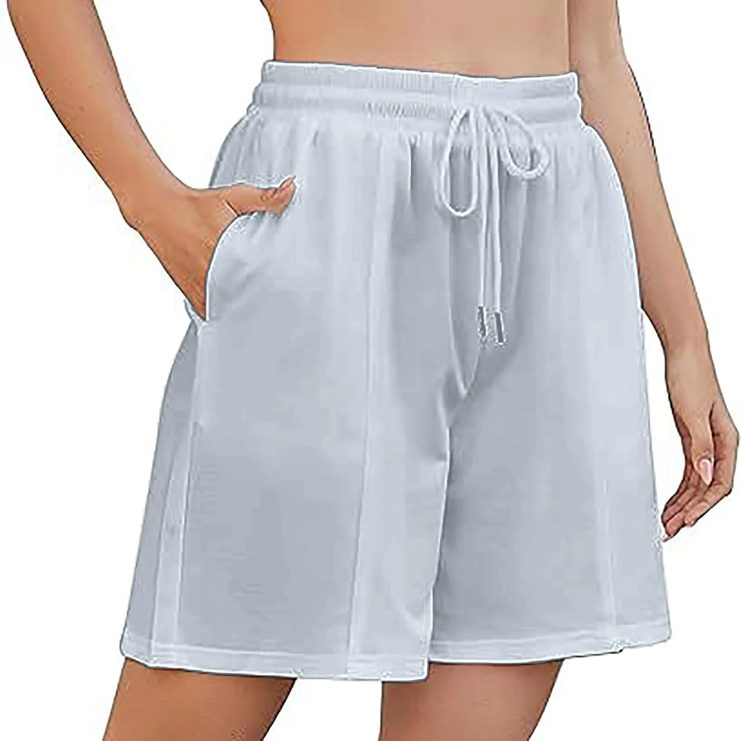 

Женские спортивные шорты летние с завязкой на талии широкие свободные для тренировок