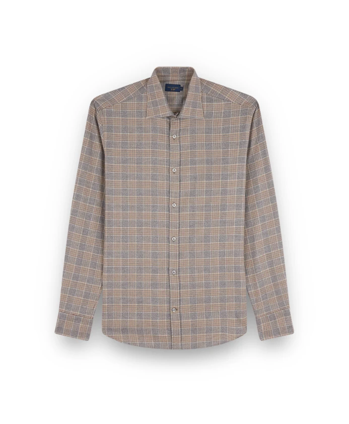 

Хлопковая рубашка в клетку с очень мягкой подкладкой. Paul & Shark, бежевый