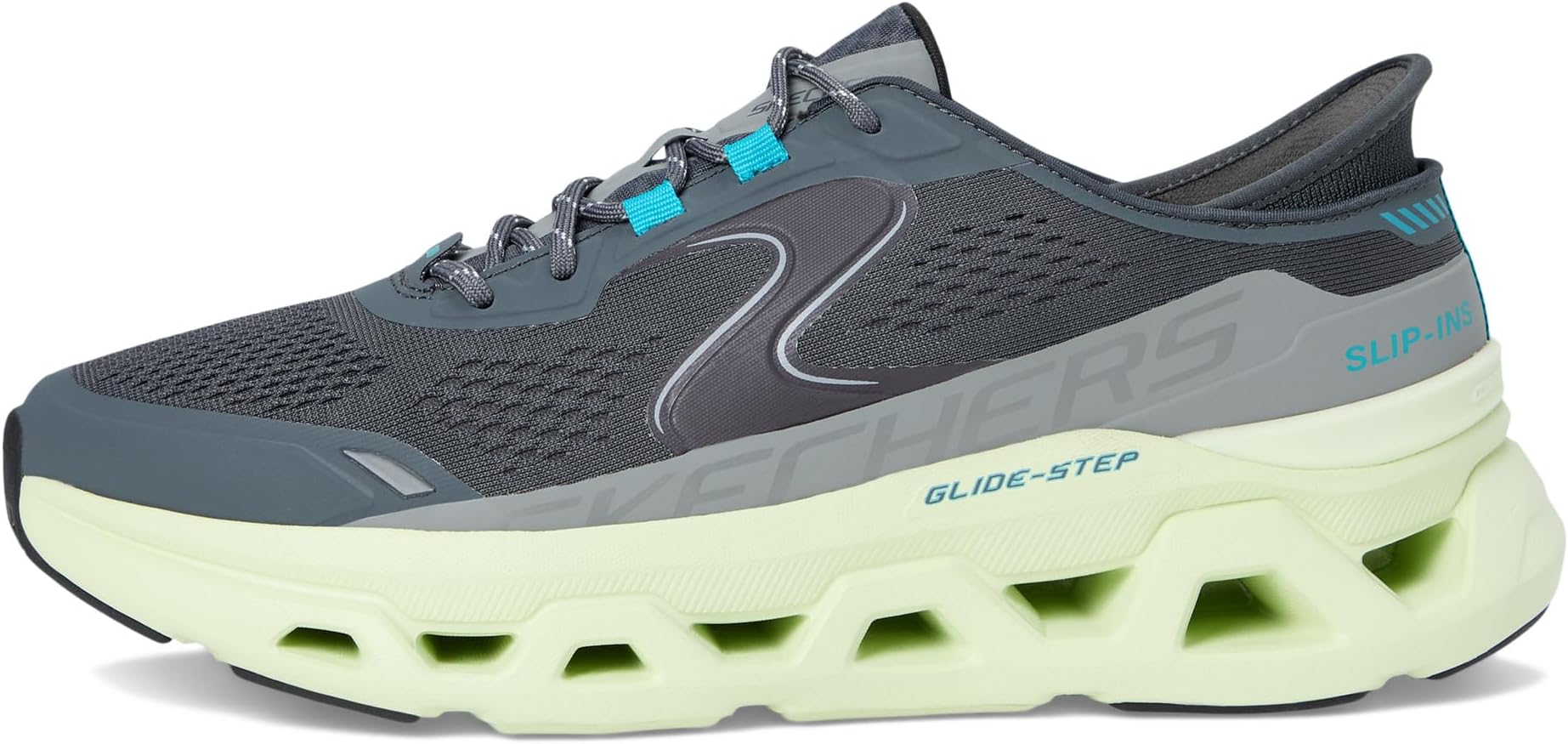 Кроссовки SKECHERS Glide-Step Altus Hands Free Slip-In, цвет Charcoal/Lime — фото 4