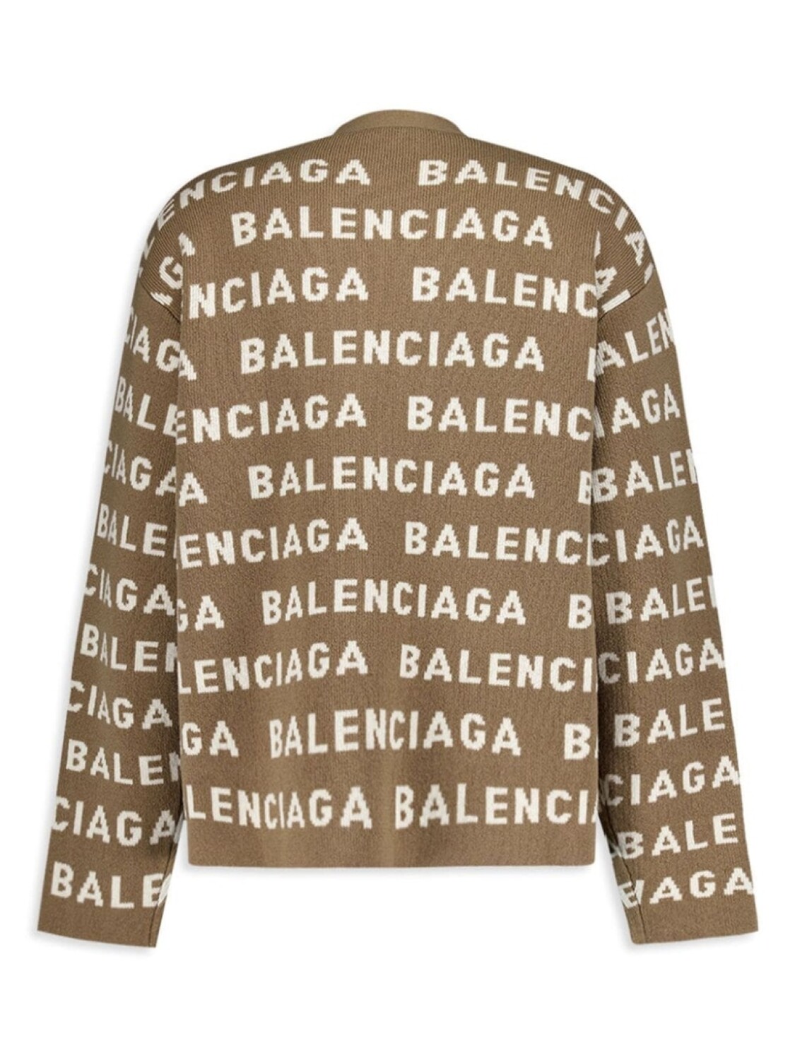 

Кардиган Balenciaga с логотипом-интарсией и V-образным вырезом, серый