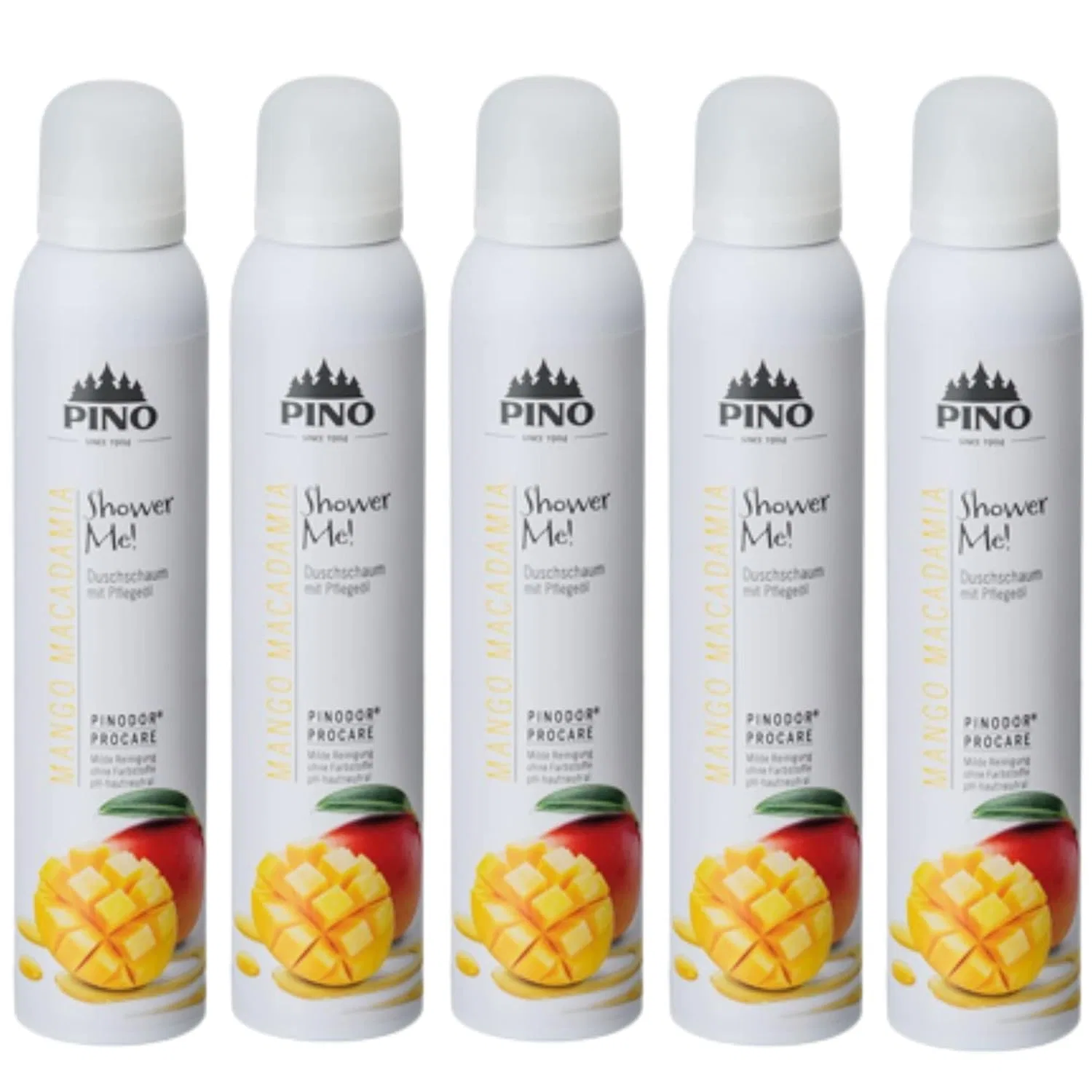 Набор пенок для душа «Shower Me Mango Macadamia» от Pino, 5 x 200 мл Pino