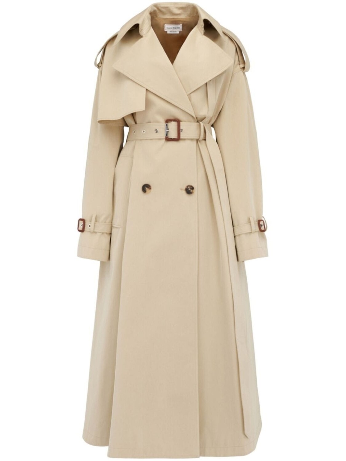 

Alexander McQueen тренч Military с поясом, нейтральный цвет