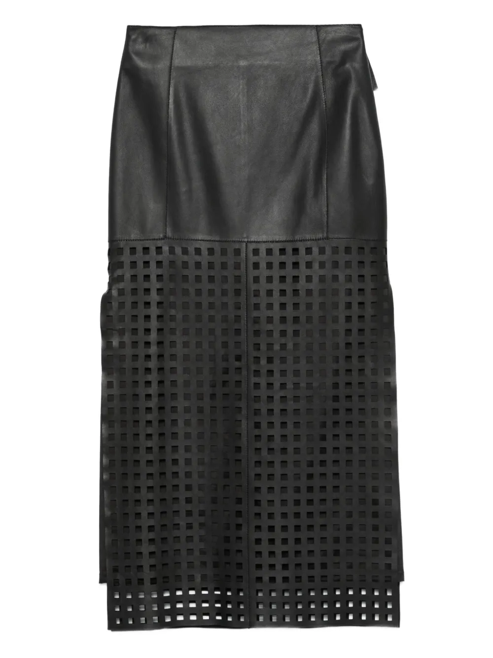

Кожаная юбка с вырезами EMPORIO ARMANI, черный