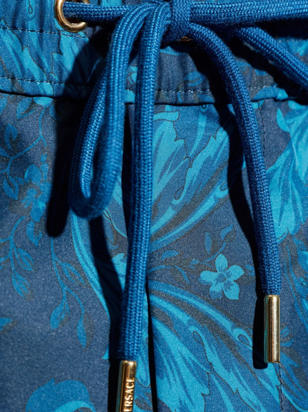 Плавки-шорты с кулиской и цветочным принтом Versace, синий — фото 4