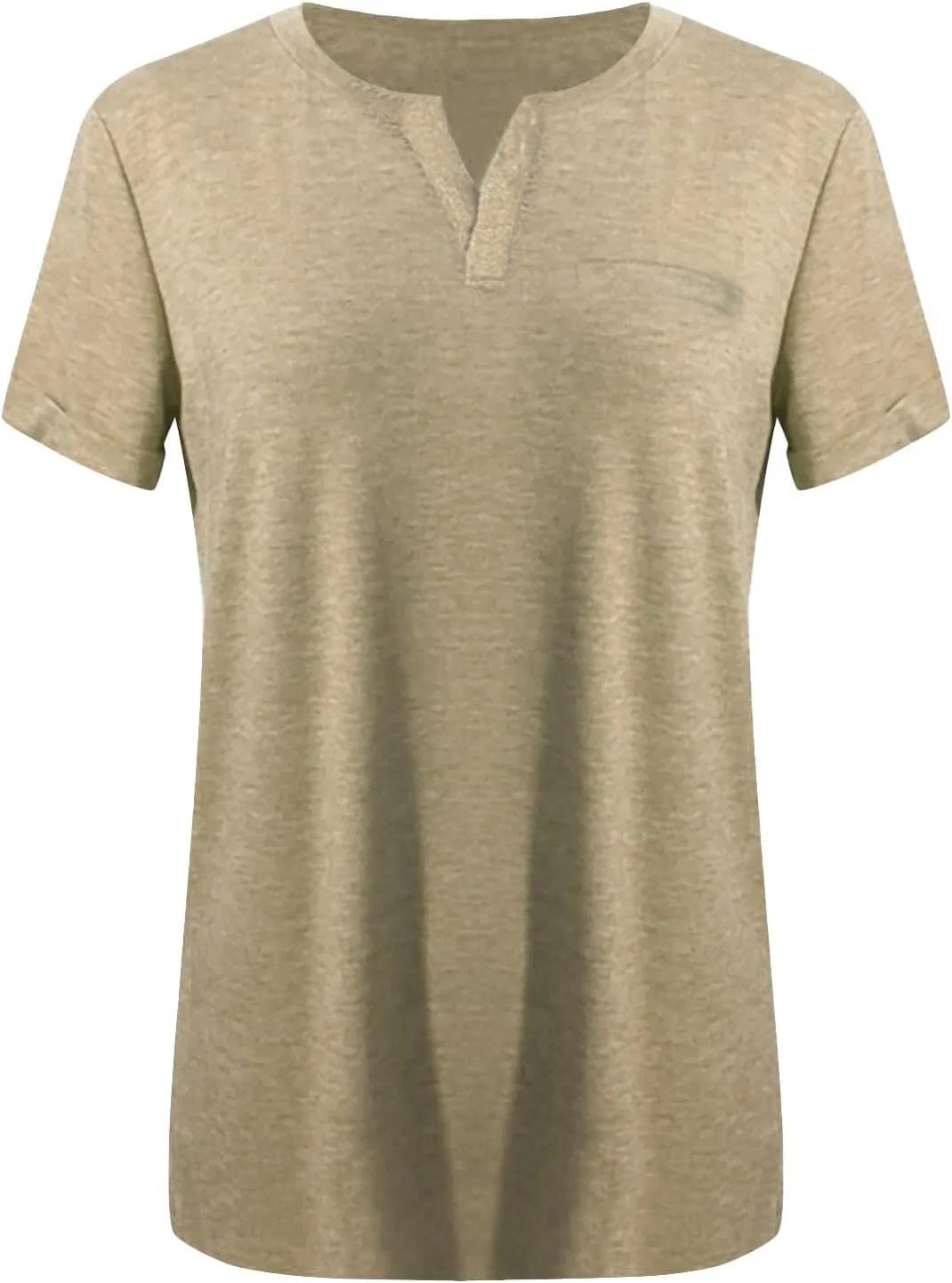 Женская футболка с V-образным вырезом, Khaki, размерная линейка L-5XL — фото 2
