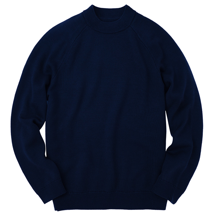 

Мужской свитер с высоким воротником-стойкой, утепленный базовый слой Mr.Bu, [business edition]deep sea синий