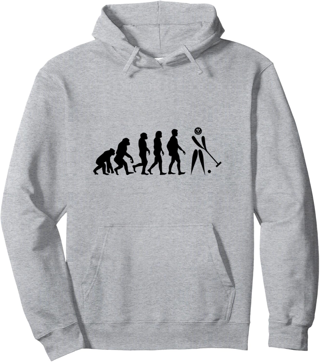 

Забавная толстовка Croquet Evolution с изображением человечка из крокета, серая Funny Croquet Player