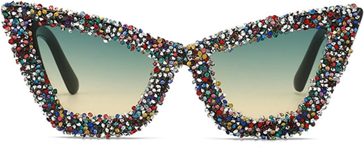 

willochra Роскошные солнцезащитные очки со стразами для женщин, модные, сексуальные, сверкающие, «кошачий глаз», бриллиантовые солнцезащитные очки Lady bing, хрустальные очки, Green
