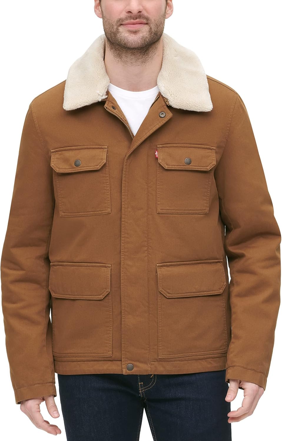 

Levi's mens Мужская полевая куртка Levi's с 4 карманами, Worker Brown Corduroy