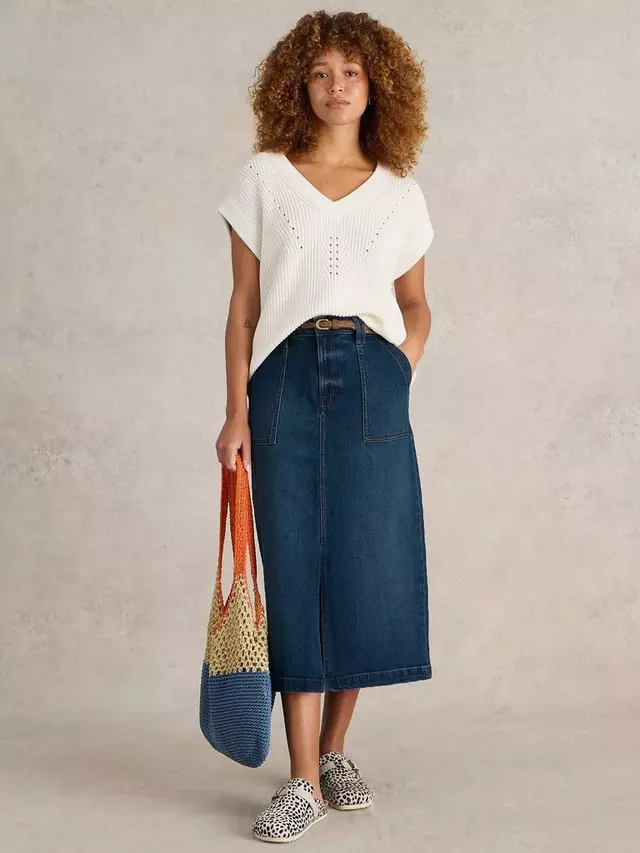 

Юбка White Stuff f Maren Denim Midi, цвет mid blue