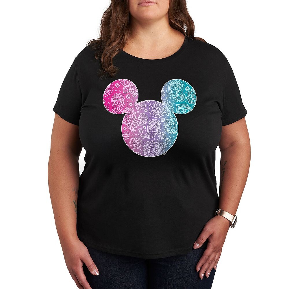 

Футболка Disney's Mickey Mouse Plus с рисунком банданы и графическим рисунком, черный