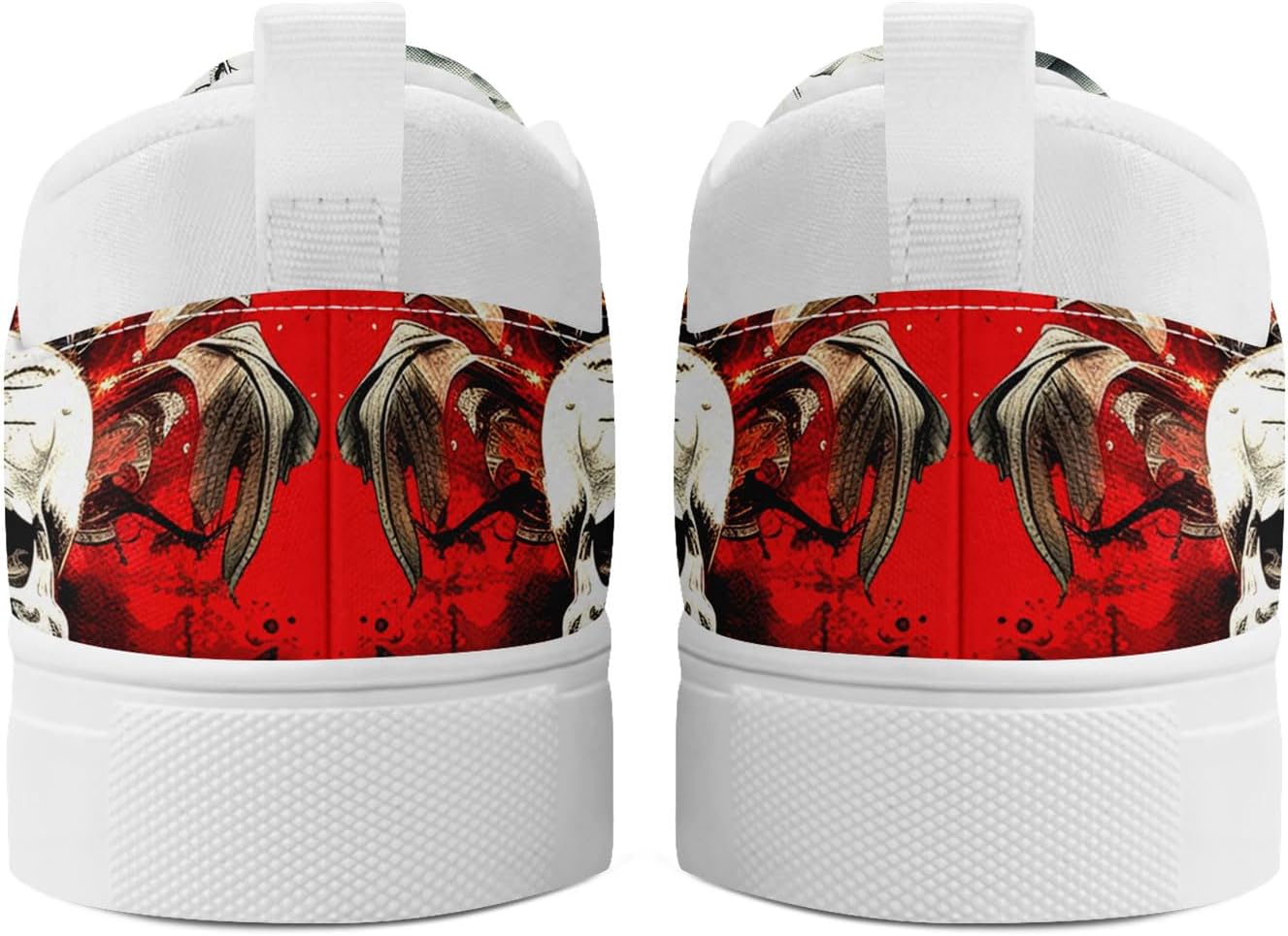 Мужские слипоны из холщовой ткани coolcustomize с готическим принтом черепа, повседневные легкие лоферы, удобные кроссовки для прогулок, для женщин, черный — фото 3