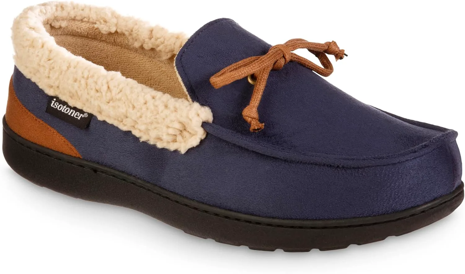 Мужские тапочки Isotoner Indoor/Outdoor Slip-on Vincent из микрофибры с эффектом памяти, синий — фото 3